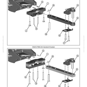 K&ouml;nnte beinhalten: Diagramm, das den Aus- und Einbau einer Anh&auml;ngerkupplung und einer Halterung zeigt. Das Bild zeigt die Komponenten, einschlie&szlig;lich Schrauben, Halterungen und der Anh&auml;ngerkupplung. Der Text oben lautet "Anh&auml;ngerkupplung und Halterung aus- und einbauen".