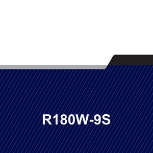 May include: A service manual with the text "SERVICE MANUAL" in black at the top. Below is a dark blue background with white diagonal lines and the text "R180W-9S".