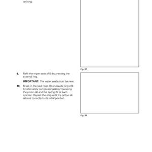 Pode incluir: P&aacute;gina de manual com instru&ccedil;&otilde;es de reparo da embreagem. O texto descreve a recoloca&ccedil;&atilde;o de molas e pist&otilde;es, a recoloca&ccedil;&atilde;o das veda&ccedil;&otilde;es do limpador e a rodagem dos an&eacute;is de veda&ccedil;&atilde;o e dos an&eacute;is guia. Diagramas est&atilde;o inclu&iacute;dos.
