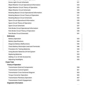 Peut inclure: Une page de manuel avec une liste de sujets sur les syst&egrave;mes &eacute;lectriques et m&eacute;caniques automobiles. Les sujets incluent la climatisation, l'&eacute;clairage, les freins et les composants de la transmission. La page comprend &eacute;galement une liste de r&eacute;f&eacute;rences et de tests.
