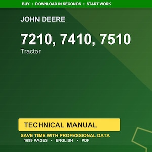 John Deere 7210, 7410, 7510 Tractor Technical Manual PDF | Instant Download image 1
