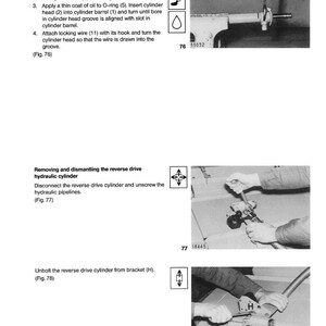 May include: A technical diagram with instructions for assembling and disassembling hydraulic cylinders. The image includes illustrations, part numbers, and text descriptions for each step of the process. The diagram is in black and white.
