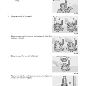 May include: A page from a manual with the title "M&Eacute;THODE D'INTERVENTION" and instructions for disassembly. The image shows diagrams with numbered parts and steps, including the use of a key, circlip, and press.