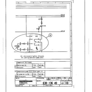 K&ouml;nnte beinhalten: Ein technisches Diagramm von Mannesmann Demag mit einem Schaltplan mit Beschriftungen und Anmerkungen. Das Diagramm enth&auml;lt Text auf Deutsch und befindet sich auf wei&szlig;em Hintergrund.