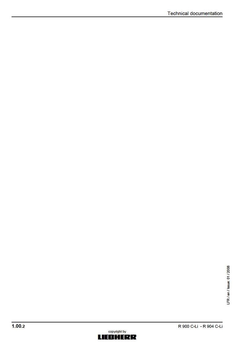 May include: White document with the text "Technical documentation" at the top. The document includes the text "1.00.2", "copyright by LIEBHERR", and "R 900 C-Li - R 904 C-Li". The document also has the text "LFR / en / Issue: 01 / 2008".