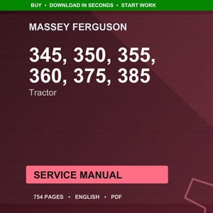 Massey ferguson 345 350 355 360 375 385 Tractor Service Manual PDF | Workshop Repair | Instant Download image 1