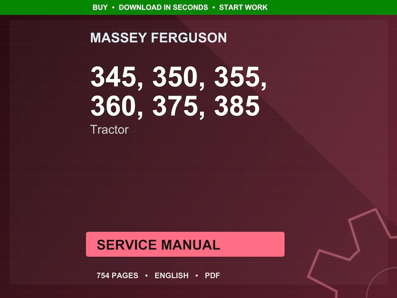 Massey ferguson 345 350 355 360 375 385 Tractor Service Manual PDF | Workshop Repair | Instant Download image 1