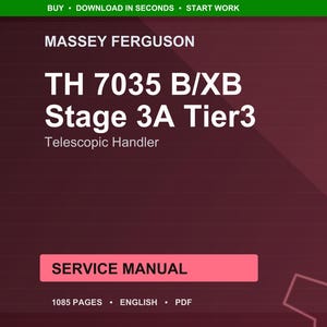 Massey Ferguson Th 7035b 7035xb Stufe 3a Tier 3 Teleskoplader Bedienungsanleitung PDF | Werkstattreparatur | Sofort Download Bild 1