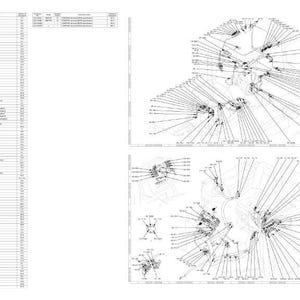 May include: A detailed technical diagram with multiple views. The image includes a parts list on the left and several exploded diagrams on the right, all rendered in black and white. The diagrams show various components and their connections.