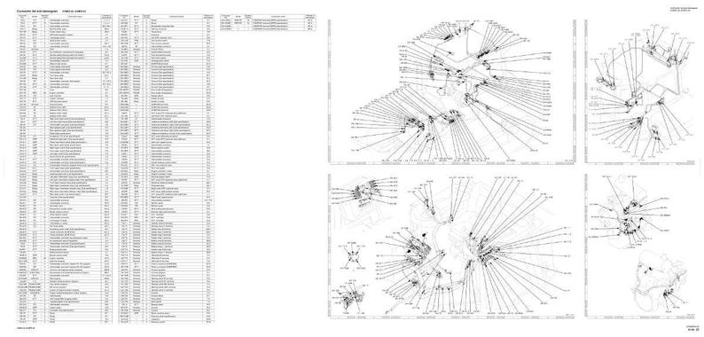 May include: A detailed technical diagram with multiple views. The image includes a parts list on the left and several exploded diagrams on the right, all rendered in black and white. The diagrams show various components and their connections.