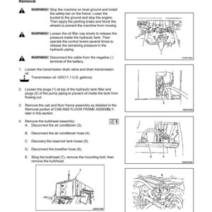 K&ouml;nnte beinhalten: Technische Zeichnung, die die Demontage und Montage eines Drehmomentwandlers und eines Getriebesystems detailliert. Enth&auml;lt Schritt-f&uuml;r-Schritt-Anleitungen mit Warnhinweisen und Illustrationen. Der Text enth&auml;lt Ma&szlig;e in US-Gallonen.