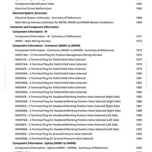 May include: A detailed schematic diagram with text, including "Open Circuit," "Grounded Circuit," and "Electrical System: Schematic." The document lists various electrical components and their corresponding reference numbers, useful for technical documentation.