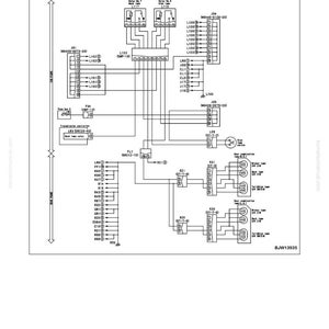 May include: A detailed circuit diagram for troubleshooting, with labels and connections. The diagram includes components like relays, fuses, and various electrical connections, with text labels and reference numbers. The diagram is on a white background.