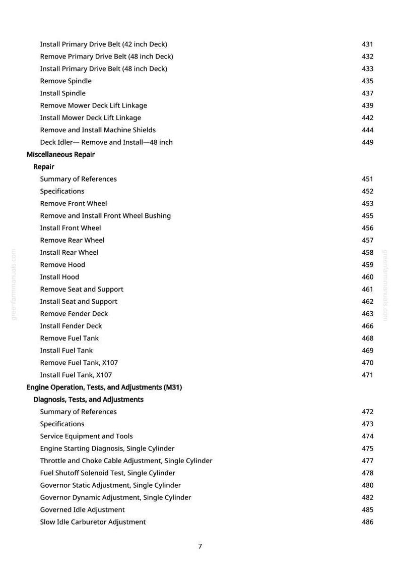 K&ouml;nnte beinhalten: Eine Seite aus einem Handbuch mit Reparatur- und Wartungsverfahren f&uuml;r einen Rasenm&auml;her. Der Text enth&auml;lt Anweisungen zum Aus- und Einbau verschiedener Teile, wie Riemen, R&auml;der und Kraftstofftank.