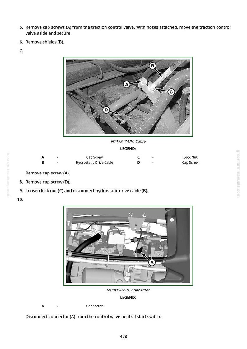 May include: Diagram of mechanical components with labels and instructions. Includes close-up views of cables, connectors, and screws. Text indicates steps for removal and disconnection of parts.
