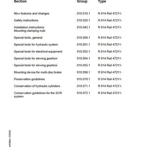 Instrukcja serwisowa koparki hydraulicznej Liebherr R 914 rail w formacie PDF | Naprawa warsztatowa | Natychmiastowe pobranie zdjęcie 7