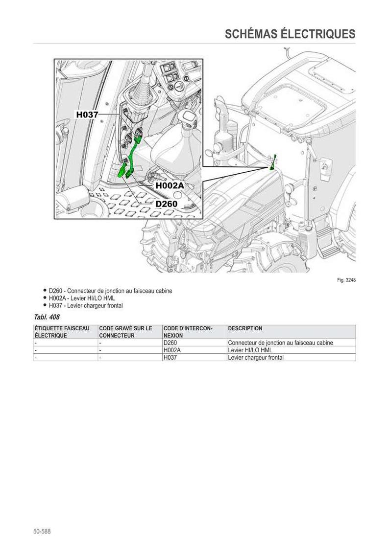 May include: Diagram of electrical schematics with labels and descriptions. Includes a table with electrical labels, connector codes, and descriptions. The diagram shows the internal components of a machine.