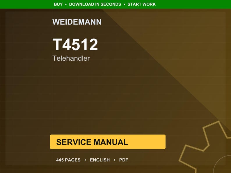 Weidemann T4512 Telehandler Service Manual PDF | Workshop Repair | Instant Download image 1