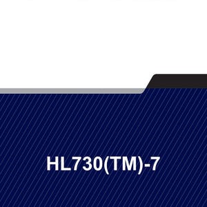 May include: A service manual with the text "SERVICE MANUAL" in bold, black letters at the top. The bottom section features the text "HL730(TM)-7" in white, with a dark blue background and diagonal white lines.