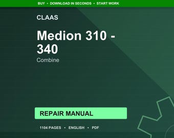 Manuale di riparazione per mietitrebbie Claas Medion 310 320 330 340 in formato PDF / Officina / Download immediato