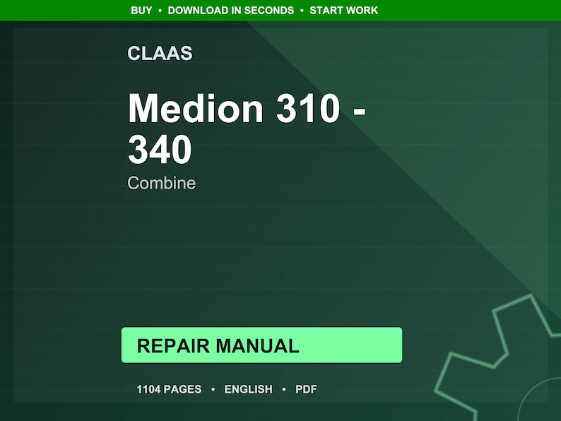 Claas Medion 310 320 330 340 Combine Repair Manual PDF | Service Workshop | Instant Download image 1