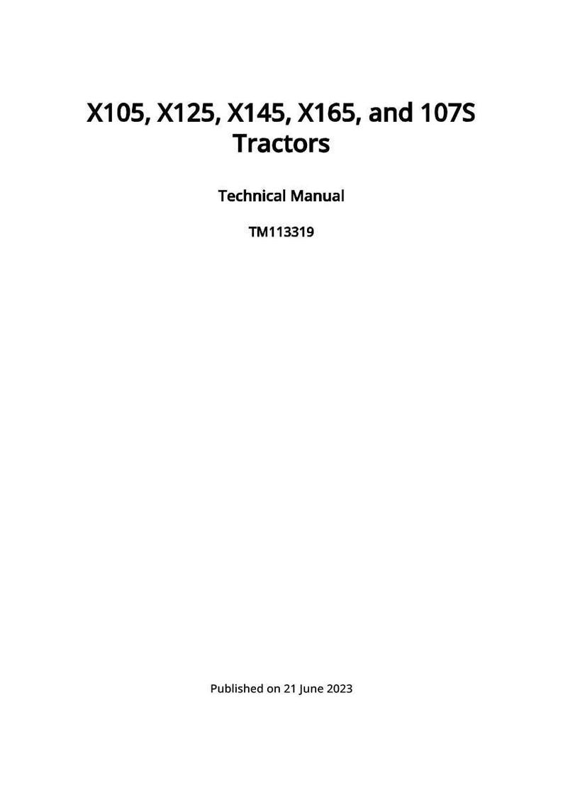 Manuale tecnico per trattori John Deere X105, X125, X145, X165 e 107S in formato PDF / Download immediato immagine 2