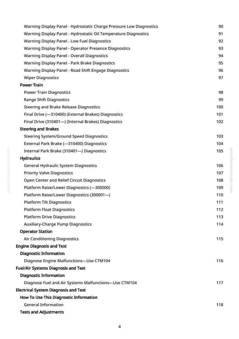 Teknisk manual för John Deere 4995 självgående strängläggare i PDF-format | Direkt nedladdning bild 5
