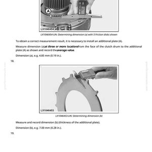 May include: Diagram showing measurements of mechanical components. The image includes a gear and a plate being measured with a digital caliper. The text indicates dimensions of 0.19 inches and 0.28 inches.
