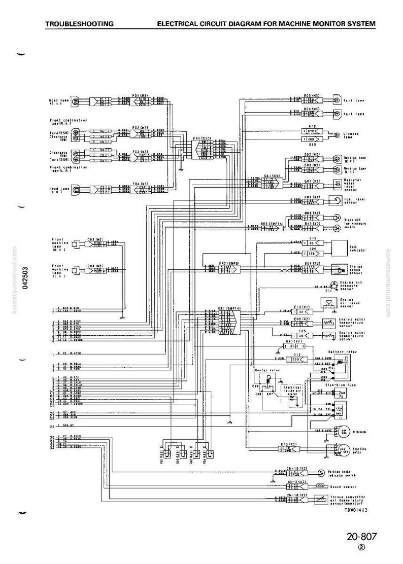 K&ouml;nnte beinhalten: Schwarz-wei&szlig;-Schaltplan f&uuml;r ein Maschinen&uuml;berwachungssystem. Das Diagramm enth&auml;lt Text wie "Fehlerbehebung" und "Elektrischer Schaltplan f&uuml;r Maschinen&uuml;berwachungssystem". Das Diagramm hat viele Linien und Symbole.