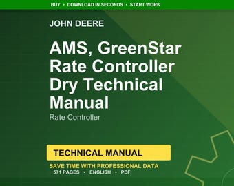 John Deere Greenstar Rate Controller Technical Manual PDF | Instant Download