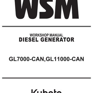 Kubota Gl7000 gl11000 kan dieselmotor verkstadsmanual PDF | Service och reparation | Direkt nedladdning bild 2