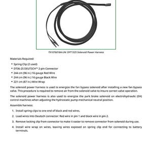 May include: DFT1325 Solenoid Power Harness. A black wire harness with a circular design, connectors, and text. Includes a 96-inch red wire and a 96-inch black wire. The text reads "DFT1325 Solenoid Power Harness."