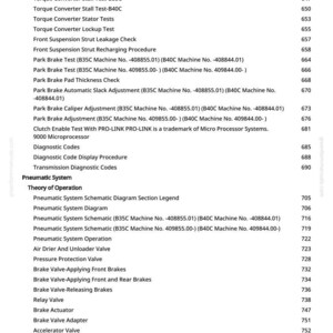 Peut inclure: Une page blanche d'un manuel, r&eacute;pertoriant les proc&eacute;dures de diagnostic et de r&eacute;paration automobiles. Le texte comprend des termes tels que "Transmission", "Frein" et "Syst&egrave;me pneumatique", ainsi que des r&eacute;f&eacute;rences num&eacute;riques. La page est tir&eacute;e d'un manuel.