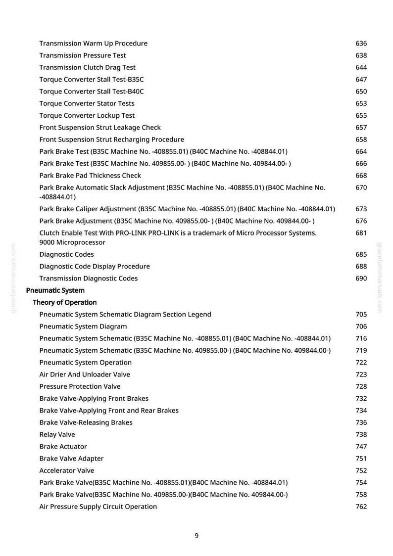 Peut inclure: Une page blanche d'un manuel, r&eacute;pertoriant les proc&eacute;dures de diagnostic et de r&eacute;paration automobiles. Le texte comprend des termes tels que "Transmission", "Frein" et "Syst&egrave;me pneumatique", ainsi que des r&eacute;f&eacute;rences num&eacute;riques. La page est tir&eacute;e d'un manuel.