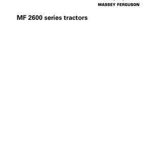 May include: A white document titled "Workshop Service Manual" with the Massey Ferguson logo and the text "MF 2600 series tractors." The document includes company information and the date January 2020.