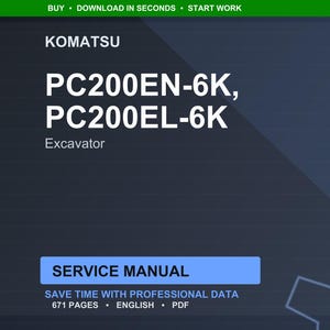 Instrukcja serwisowa koparki hydraulicznej Komatsu PC200EN-6K PC200EL-6K – Pobierz PDF zdjęcie 1
