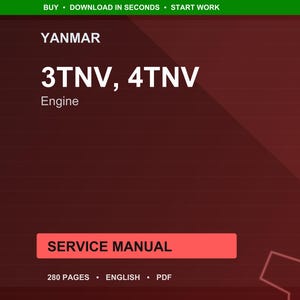 Yanmar 3Tnv 4tnv Engine Service Manual PDF | Workshop Repair | Instant Download image 1