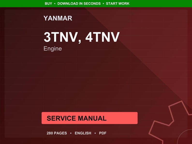Yanmar 3Tnv 4tnv Engine Service Manual PDF | Workshop Repair | Instant Download image 1