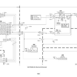 May include: Electrical schematic diagram showing various components, including sensors, switches, and harnesses. The diagram has text labels and lines connecting different parts, on a white background.