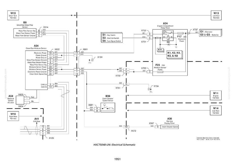 May include: Electrical schematic diagram showing various components, including sensors, switches, and harnesses. The diagram has text labels and lines connecting different parts, on a white background.