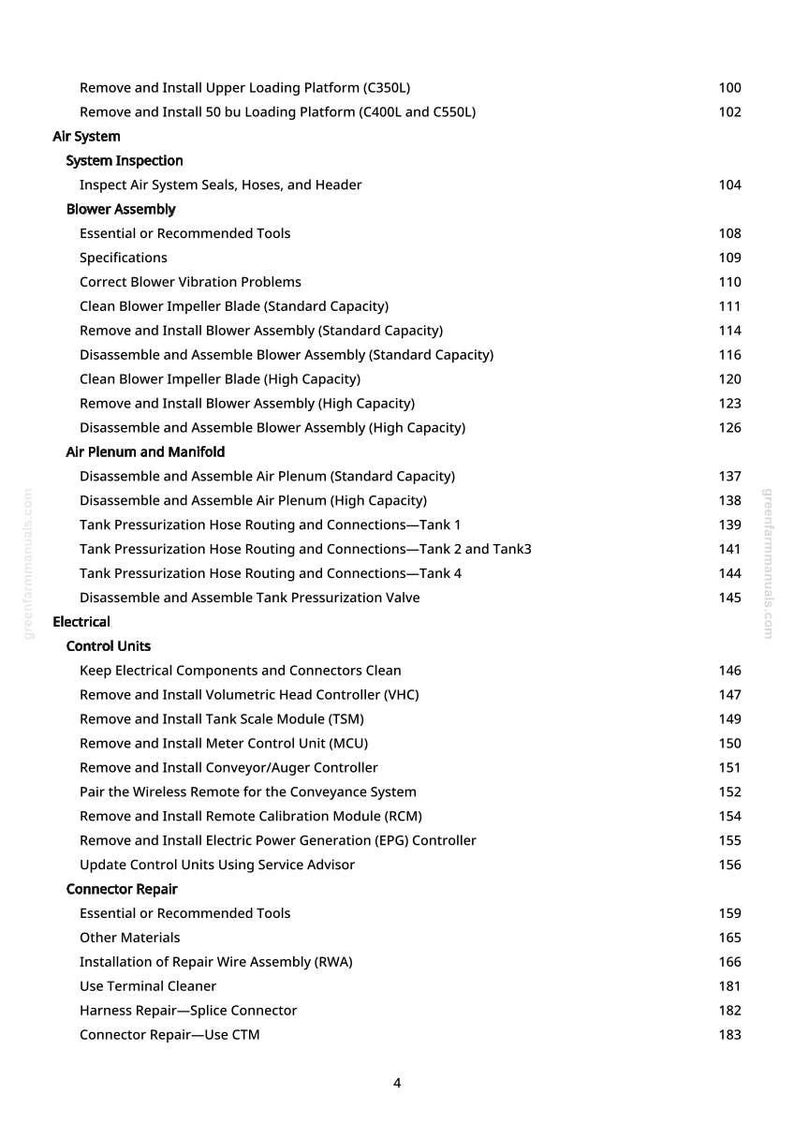 Peut inclure: Une page de manuel avec une table des mati&egrave;res. Le texte comprend des sections sur les syst&egrave;mes d'air, l'assemblage du ventilateur, le pl&eacute;num d'air, les composants &eacute;lectriques et la r&eacute;paration des connecteurs. Les num&eacute;ros de page sont list&eacute;s.