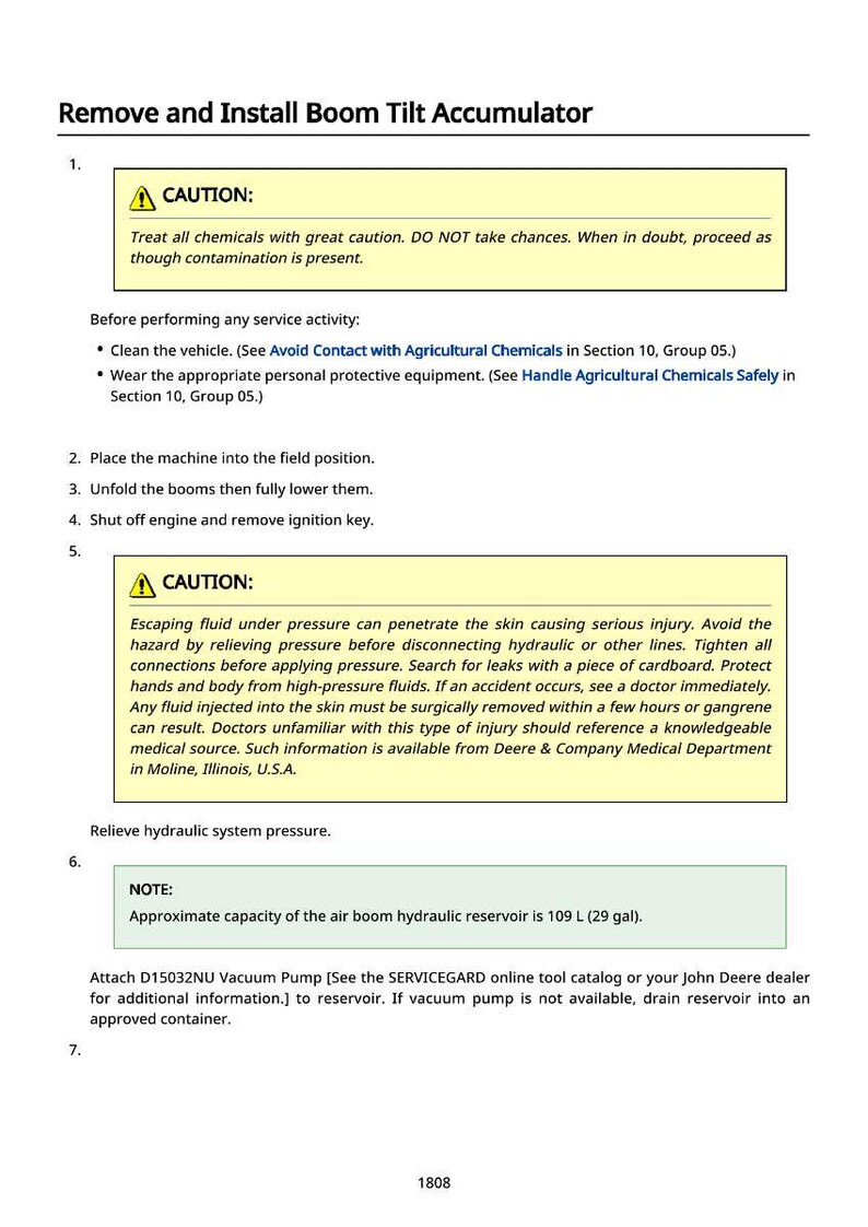 Manual de reparación del aplicador de nutrientes John Deere F4365 en formato PDF / Taller de servicio / Descarga instantánea imagen 7