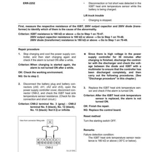 K&ouml;nnte beinhalten: Fehlerbehebungshandbuch f&uuml;r die BE30 HYBRID-Serie. Beschreibt Verfahren bei Problemen mit dem IGBT-Temperatursensor w&auml;hrend des Ladevorgangs. Enth&auml;lt Diagramme, Kriterien und Reparatur Schritte zur L&ouml;sung des Problems.