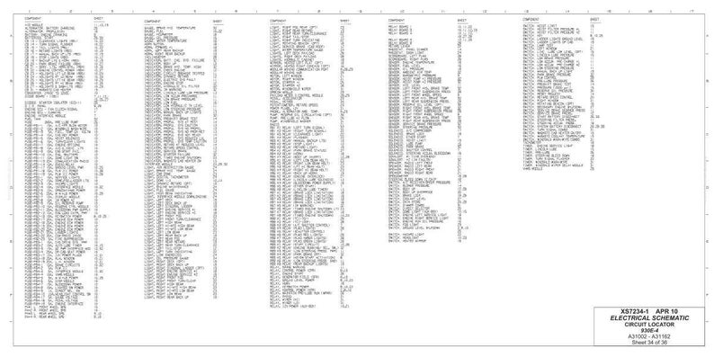 May include: A black and white electrical schematic diagram, featuring extensive component listings and labels. The text and symbols are arranged in columns. The title "ELECTRICAL SCHEMATIC CIRCUIT LOCATOR" is displayed in the bottom right corner of the document.
