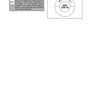 May include: A page from a manual with the title "Engine Oil Selection." It includes text about oil requirements and a circular graphic with "API SERVICE CJ-4" and "SAE 15W-40" in black text.
