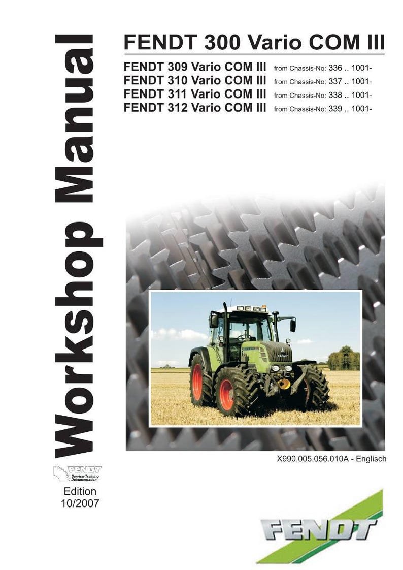 Fendt 300 Vario com3 Traktor Werkstatt-Handbuch PDF | Service Reparatur | Sofort Download Bild 2