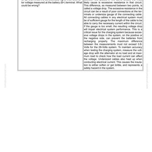Pode incluir: Uma p&aacute;gina de manual que explica problemas de tens&atilde;o do alternador. Detalha causas como resist&ecirc;ncia excessiva e queda de tens&atilde;o, com termos t&eacute;cnicos como "sistema de carregamento". Documento de komatsumanual.com.
