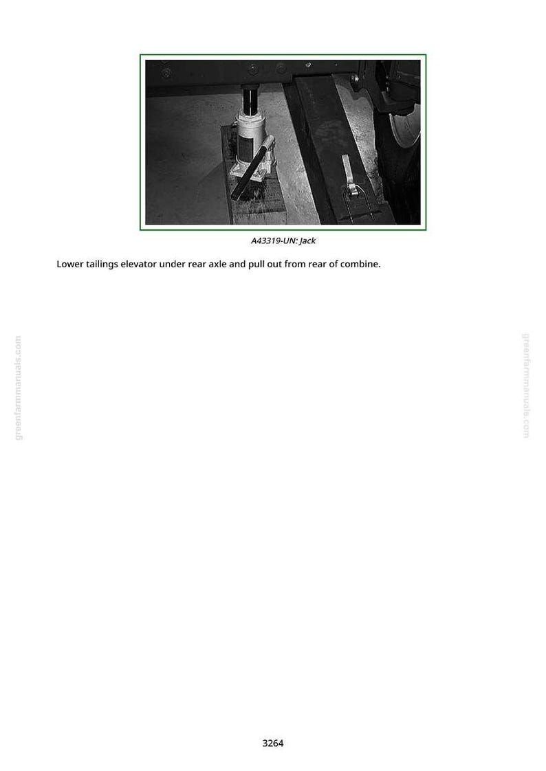 May include: A black and white image of a hydraulic jack lifting a vehicle component. The text "A43319-UN: Jack" is visible. The image is a diagram of a vehicle repair procedure.