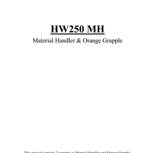 HYUNDAI HW250MH Wheel Excavator Service Manual | PDF | Instant Download image 1