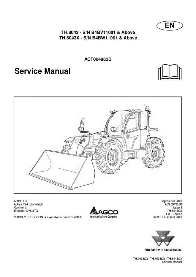 Puede incluir: Manual de servicio para un tractor Massey Ferguson, con un dibujo lineal detallado del veh&iacute;culo. El manual incluye el texto "Service Manual" y el logotipo de Massey Ferguson. El documento est&aacute; fechado en septiembre de 2020.